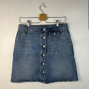 Gap 1969 Denim Pencil Skirt Blue Knee Length Pockets Women's Size 29